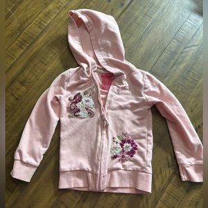 Isaac Mizrahi little girls size 4 zip up hoodie with sequin detail